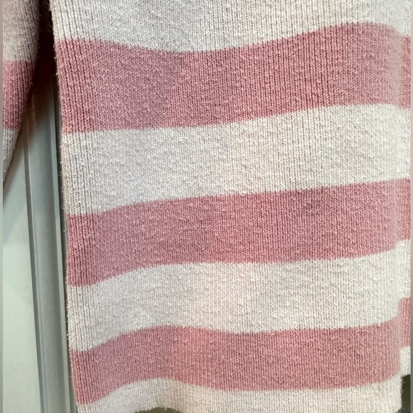 Vintage L.L Bean Dark & Light Pink Stripe Cotton Sweater Top Blouse Size Small S - Picture 6 of 12